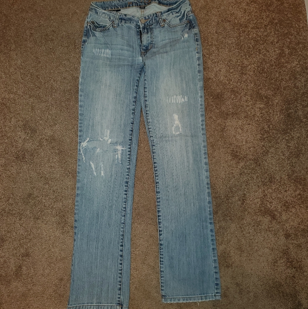 Distressed Bootcut Jeans Size 0